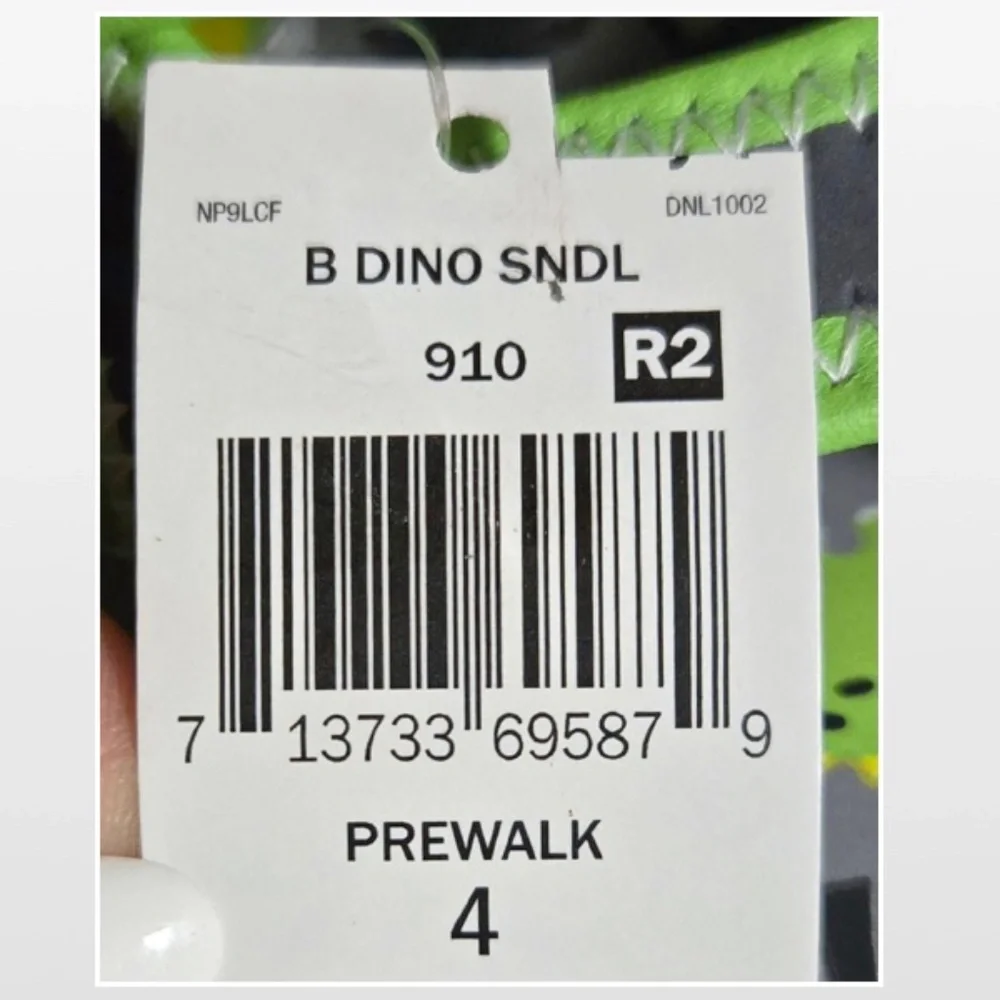 New Wave Zone Shoes Kids Prewalk Baby Sandals Dino Grey Green NWT
